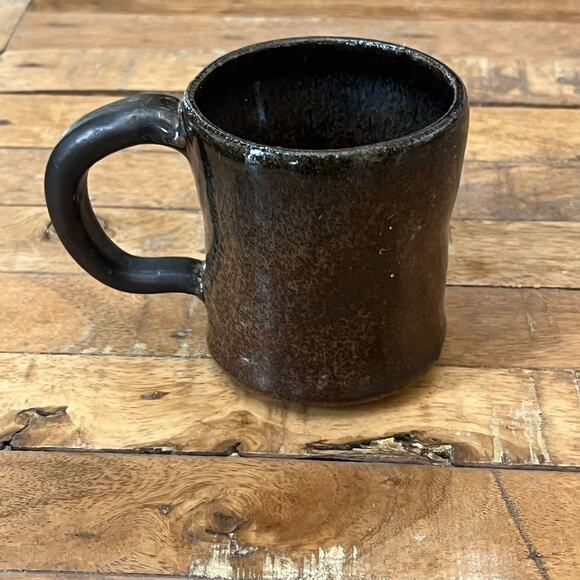 Studio Art Pottery Mug 4" Tall Stoneware Blue Brown Ombre Speckled - Picture 3 of 8